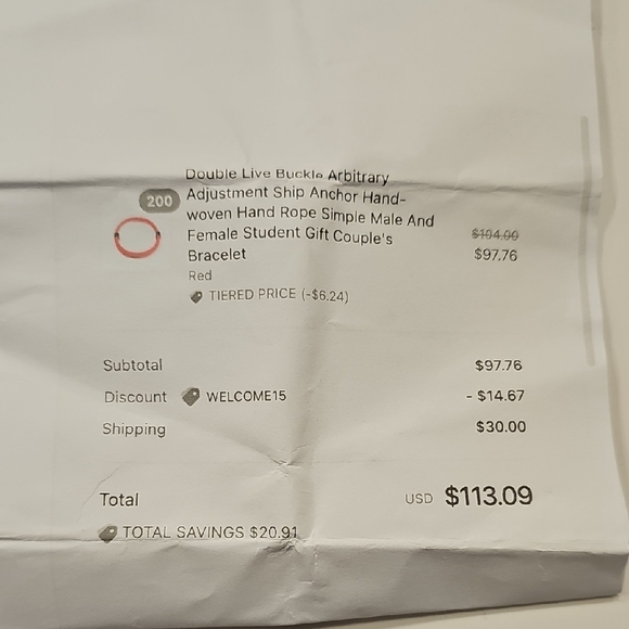 200 Pcs Red Rope Bracelets - Picture 3 of 3